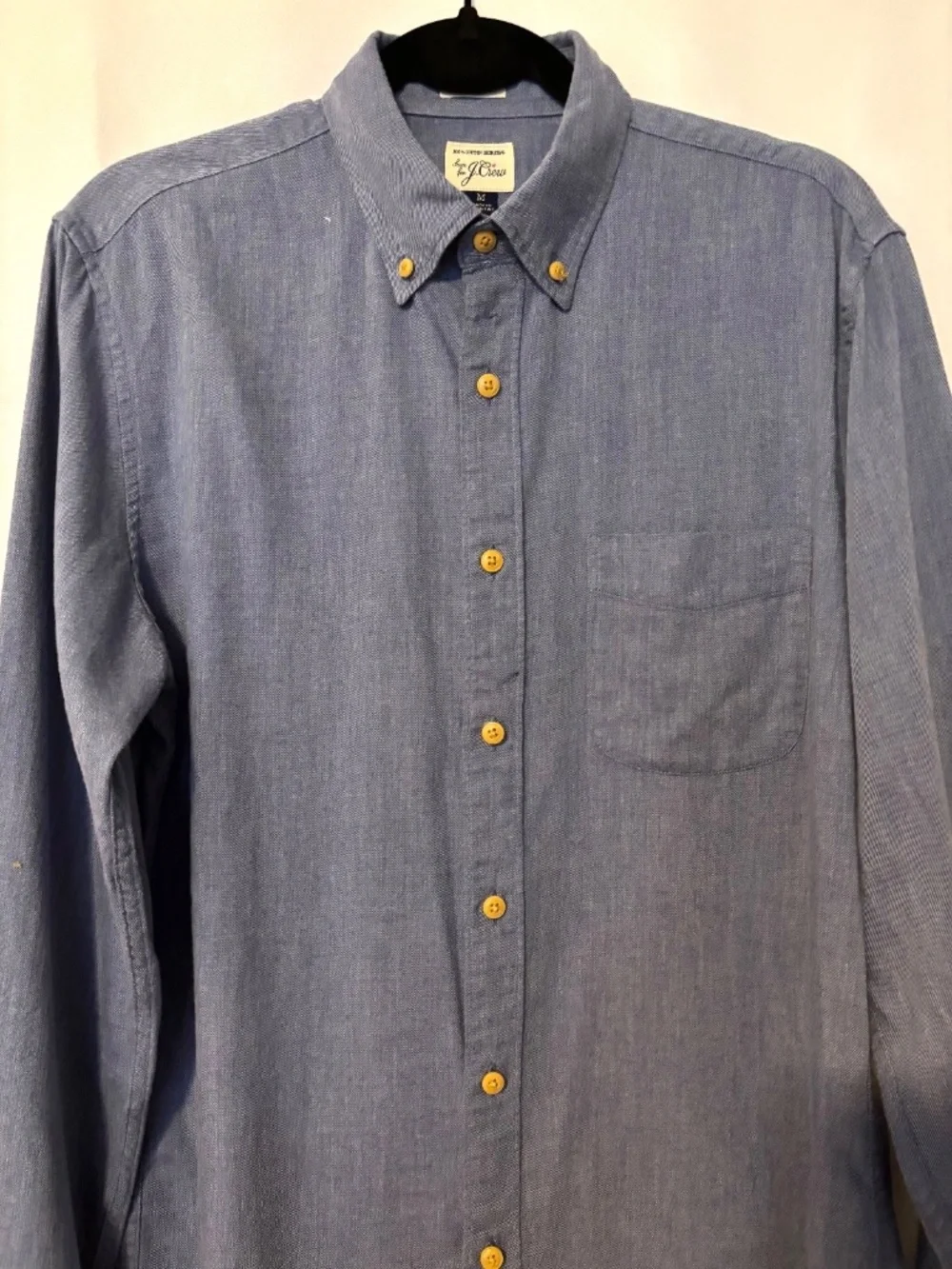 J.Crew Men's Chambray Button Down Shirt Light Wash Denim Size: M Slim Fit